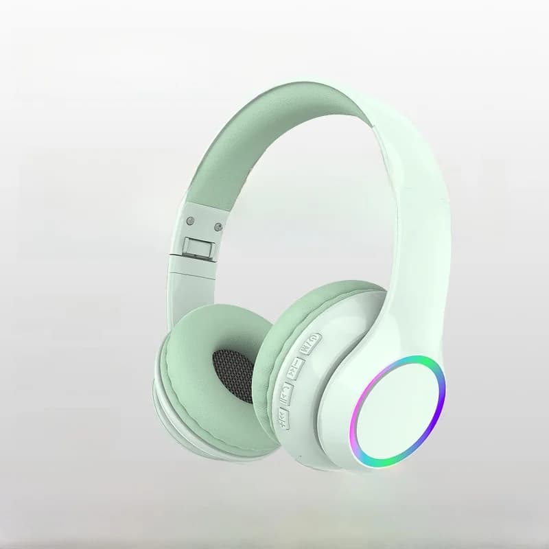 LED-valgustusega juhtmevabad Bluetooth-kõrvaklapid mikrofoniga