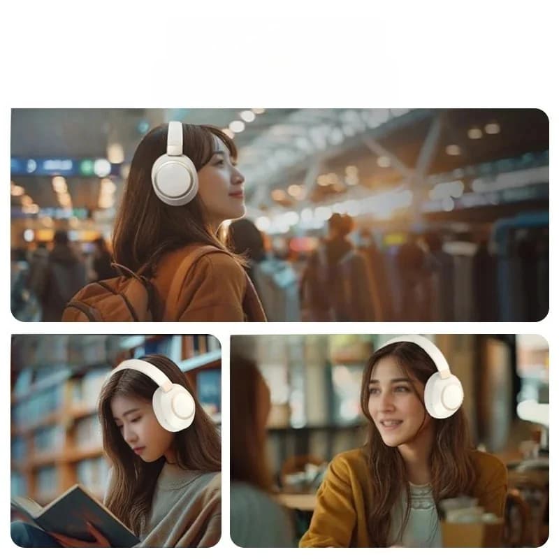 Aktiivse mürasummutusega juhtmevabad Bluetooth-kõrvaklapid, kõrvapealsed, stereo