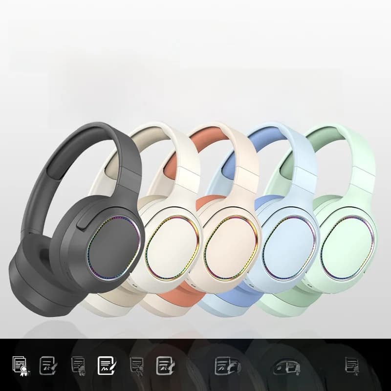 Juhtmevabad Bluetooth-kõrvaklapid LED-tulede ja FM-raadioga