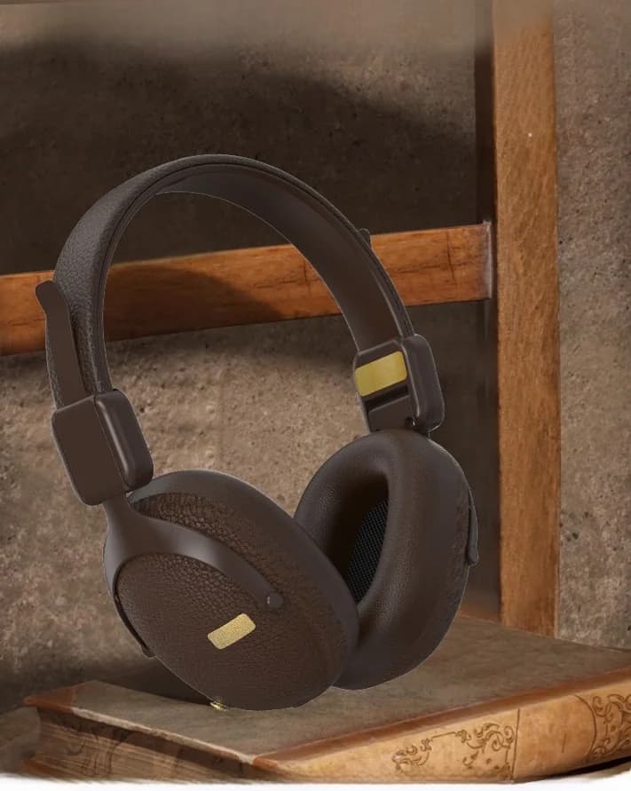 Retro stiilis juhtmevabad kõrvapealsed kõrvaklapid Bluetooth 5.4 ja pika akuga