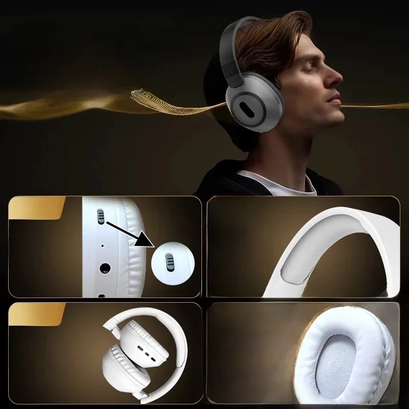 Juhtmevabad Bluetooth-kõrvapealsed kõrvaklapid pika aku tööajaga