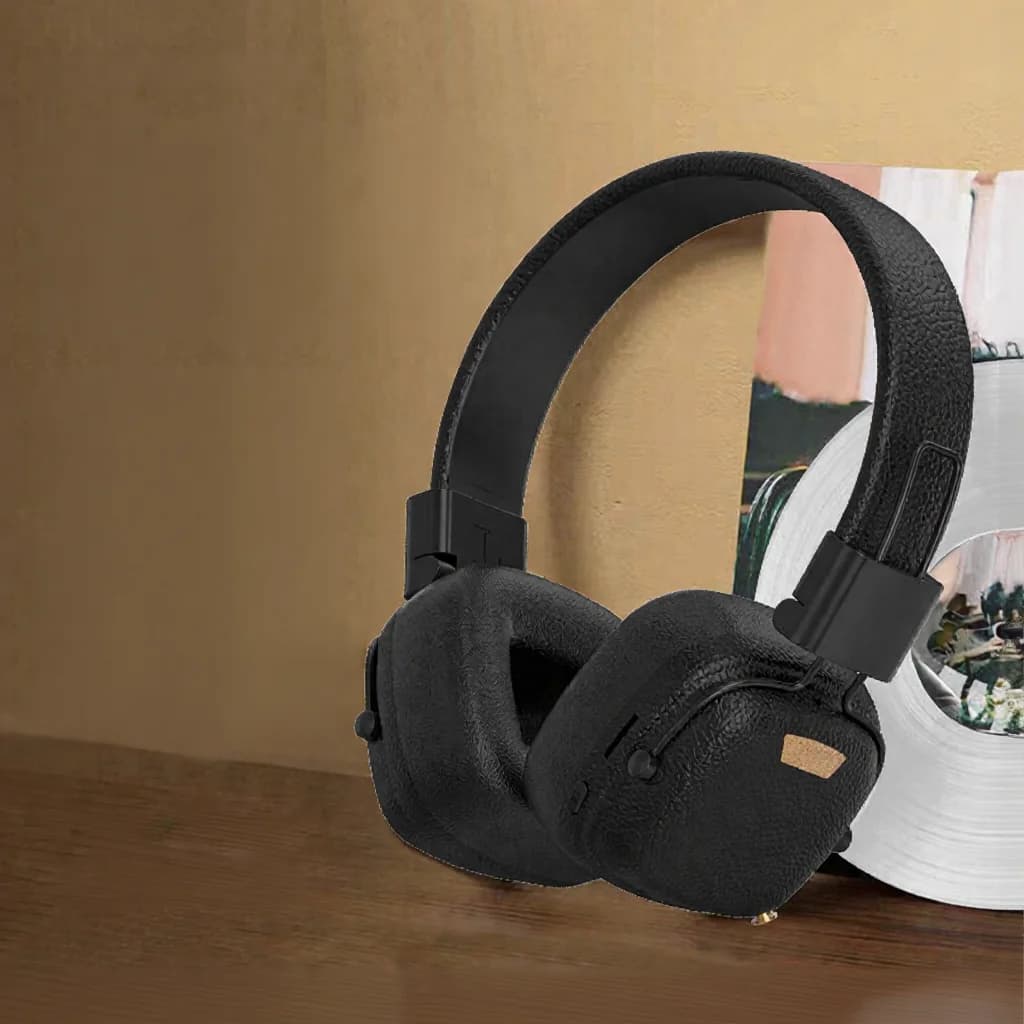 Retro Over-Ear Bluetooth Headphones with EQ Modes and Foldable Design