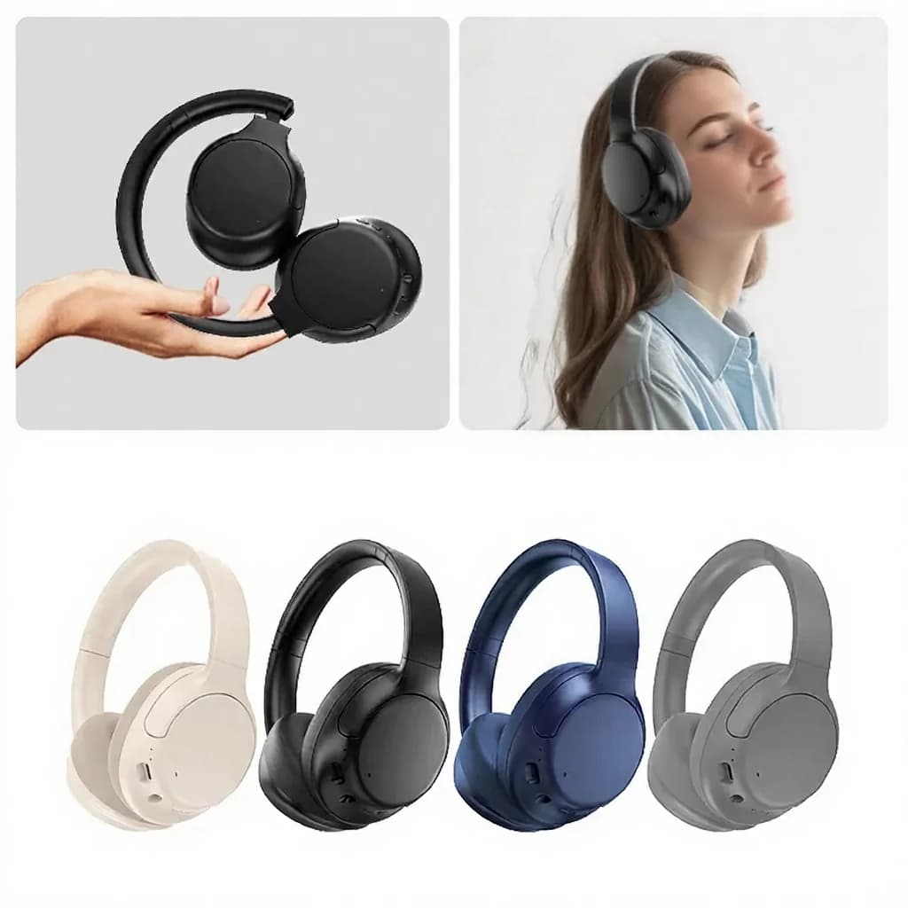 Active Noise Cancelling Wireless Bluetooth Headphones Over Ear Long Battery Life