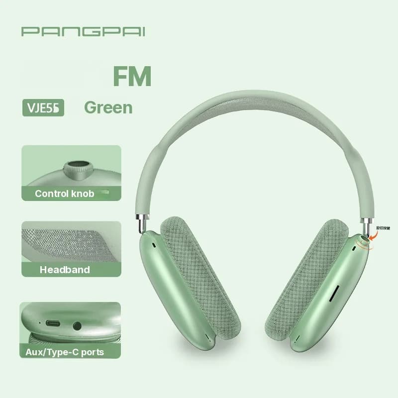Bluetooth 5.4 kõrvaümbrised kõrvaklapid pöördnupuga ja FM-raadioga
