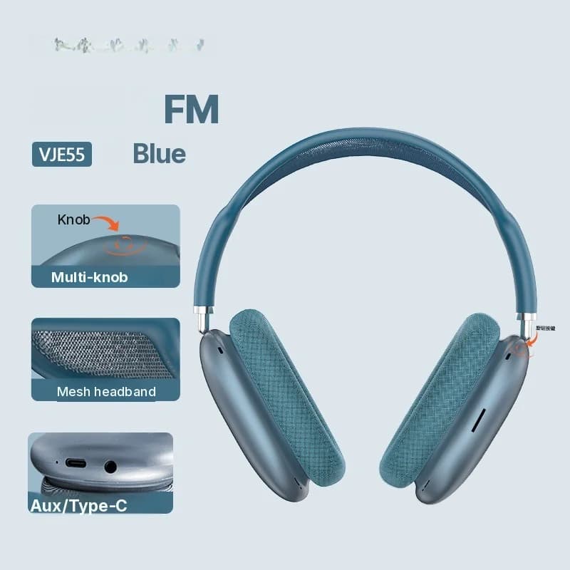Bluetooth 5.4 kõrvaümbrised kõrvaklapid pöördnupuga ja FM-raadioga