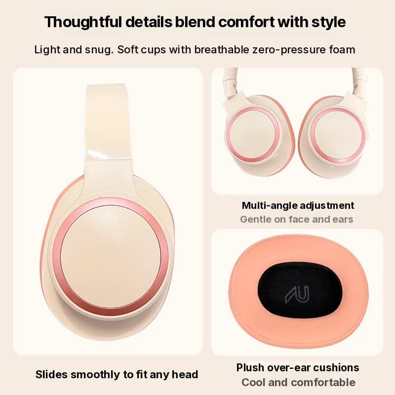 Juhtmevabad kõrvapealsed Bluetooth-kõrvaklapid pika akuga mängimiseks