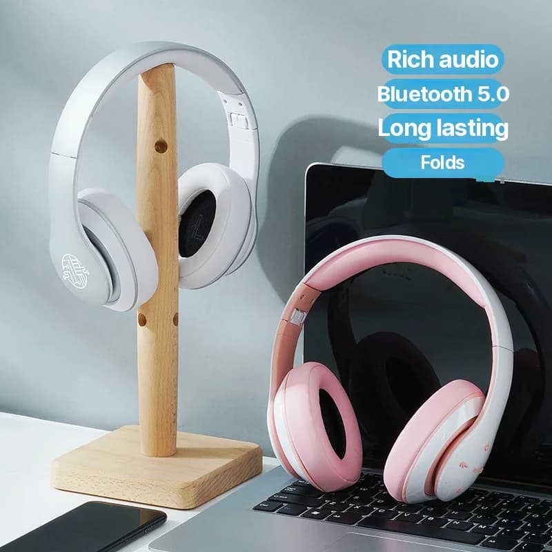 Juhtmevabad kõrvapealsed Bluetooth-kõrvaklapid pika akukestvusega