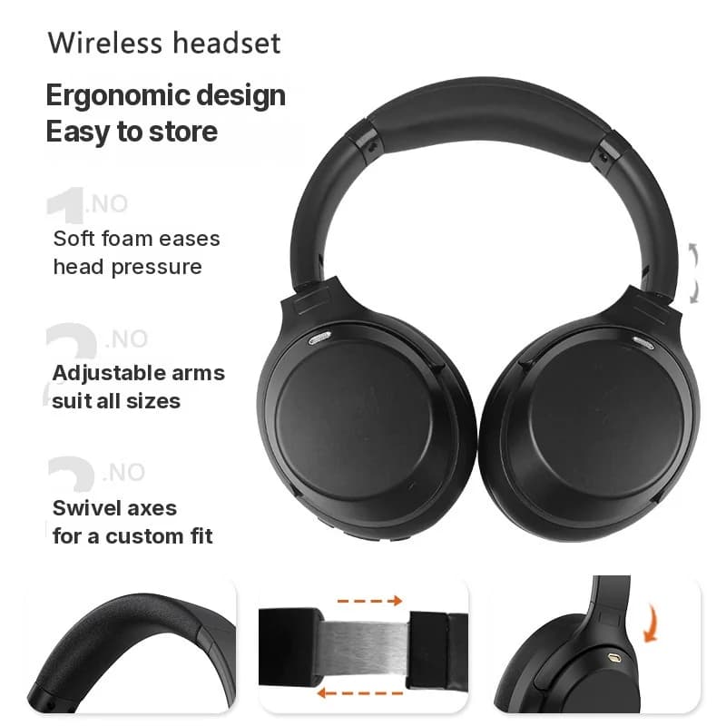 Pealekandvad juhtmevabad Bluetooth-kõrvaklapid aktiivse mürasummutusega
