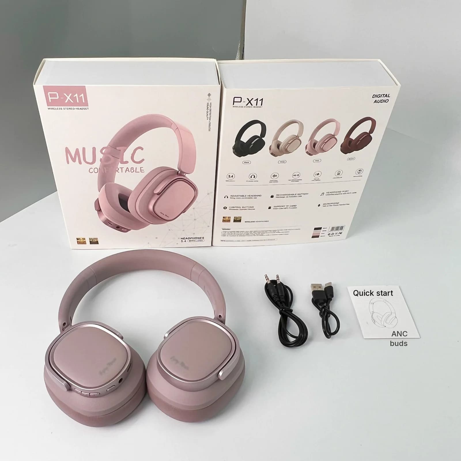Retro stiilis kõrvapealsed Bluetooth-kõrvaklapid aktiivse mürasummutusega