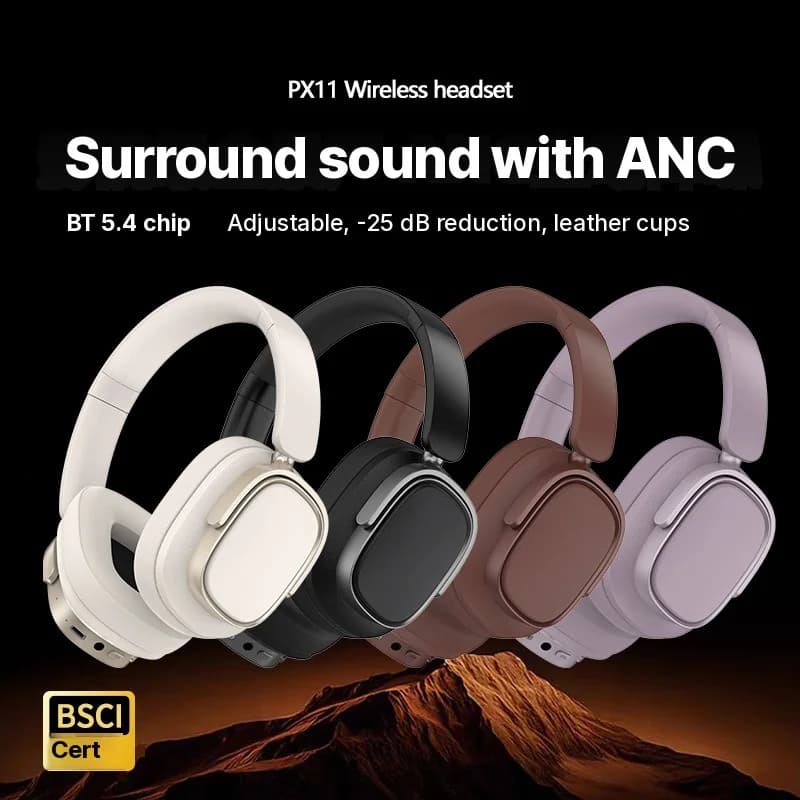 Over-Ear Wireless Headphones with Active Noise Cancelling and 35H Battery