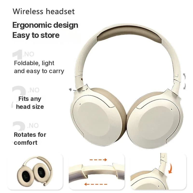 Juhtmevabad kõrvapealsed Bluetooth-kõrvaklapid madala viivituse ja pika akuga