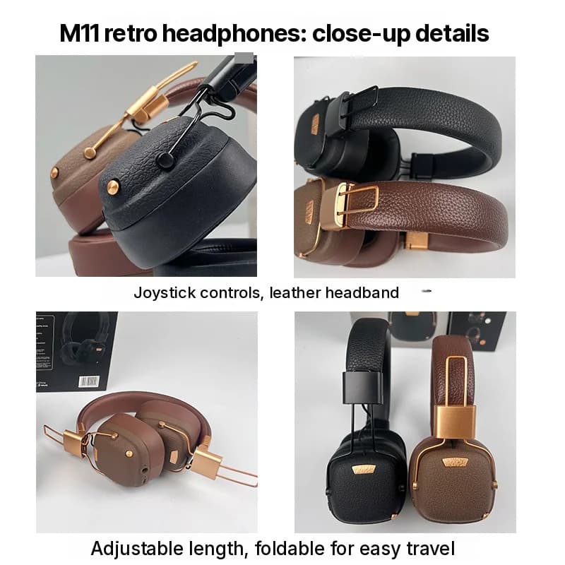 Retro-stiilis juhtmevabad kõrva ümber Bluetooth-kõrvaklapid EQ-helirežiimidega