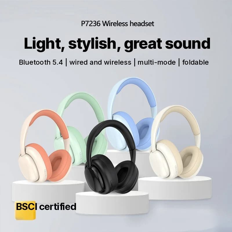 Juhtmevabad kõrvapealsed Bluetoothi kõrvaklapid FM-raadio ja TF-kaardi pesaga
