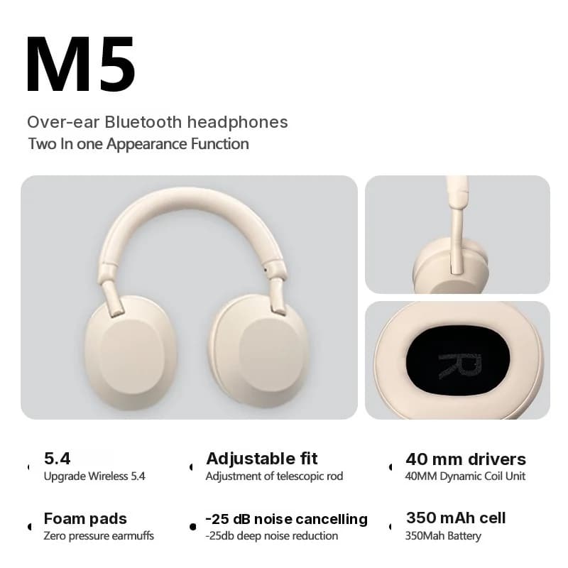ANC aktiivse mürasummutusega kõrvapealsed juhtmevabad Bluetooth-kõrvaklapid