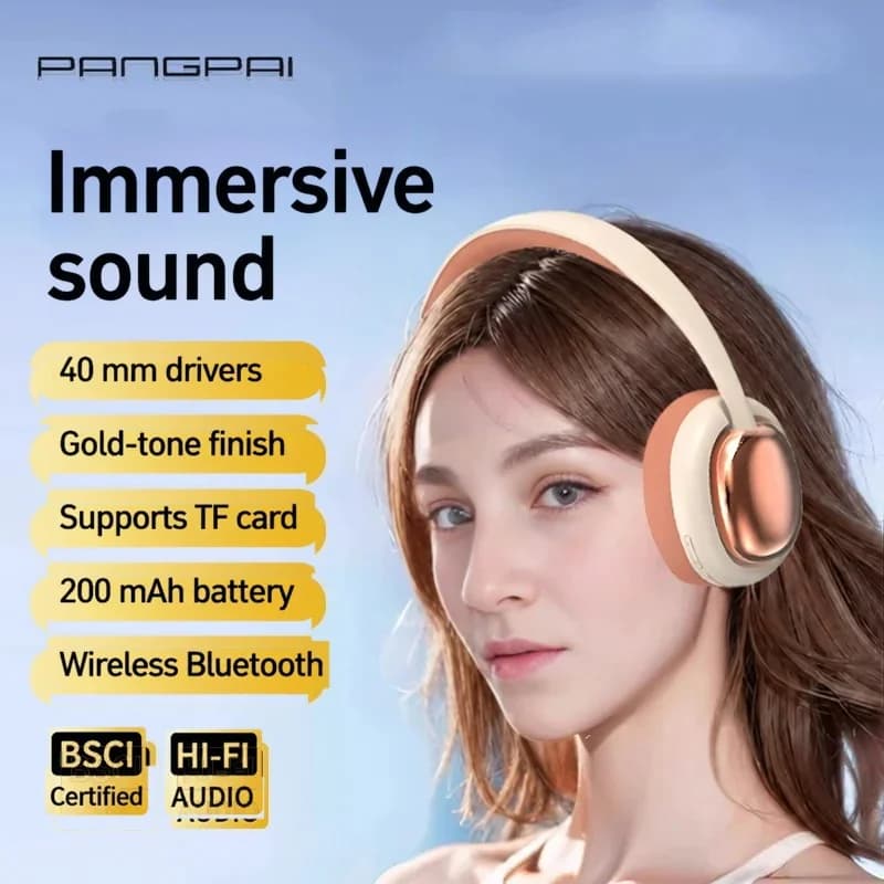 Kõrvapealsed juhtmevabad Bluetooth-kõrvaklapid mikrofoni ja 40 mm dünaamiliste elementidega