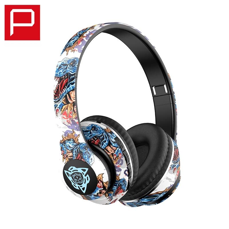 Juhtmevabad Bluetooth-kõrvaklapid kõrvapealsed grafiti-disain kokkupandav