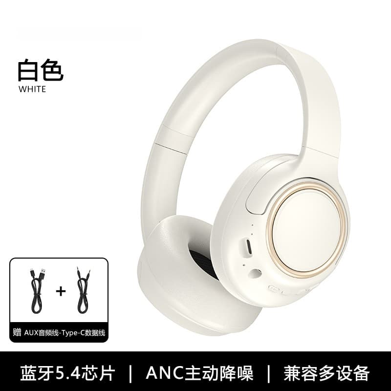 Active Noise Cancelling Wireless Headphones with Mic, 35H Battery