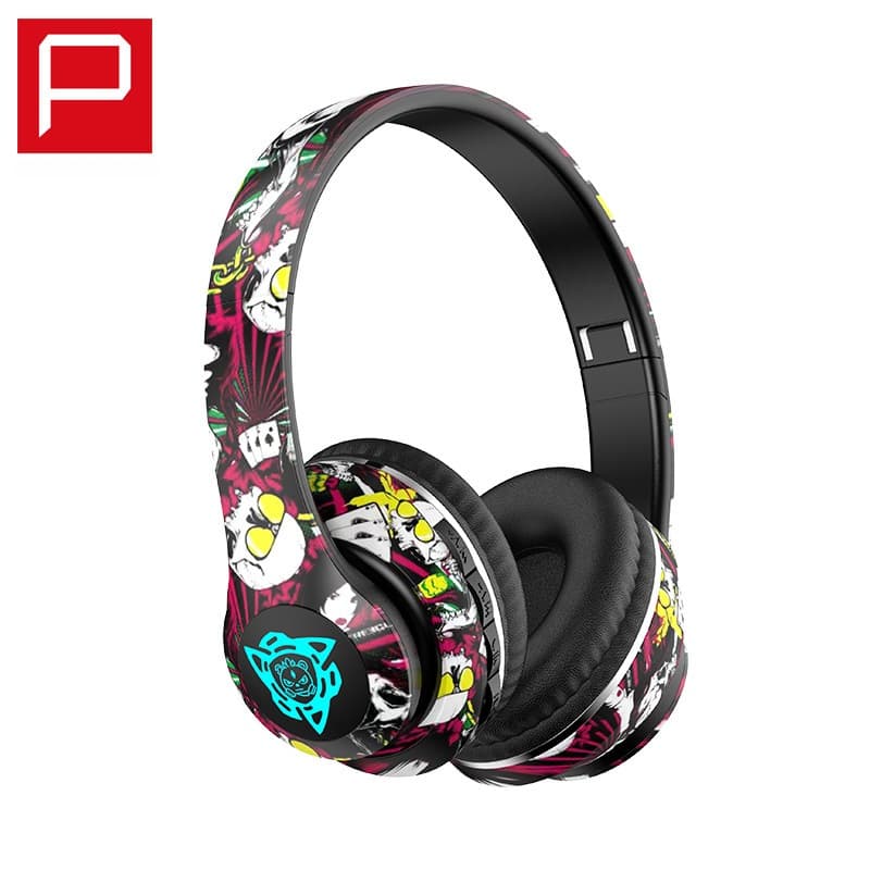 Juhtmevabad Bluetooth-kõrvaklapid kõrvapealsed grafiti-disain kokkupandav
