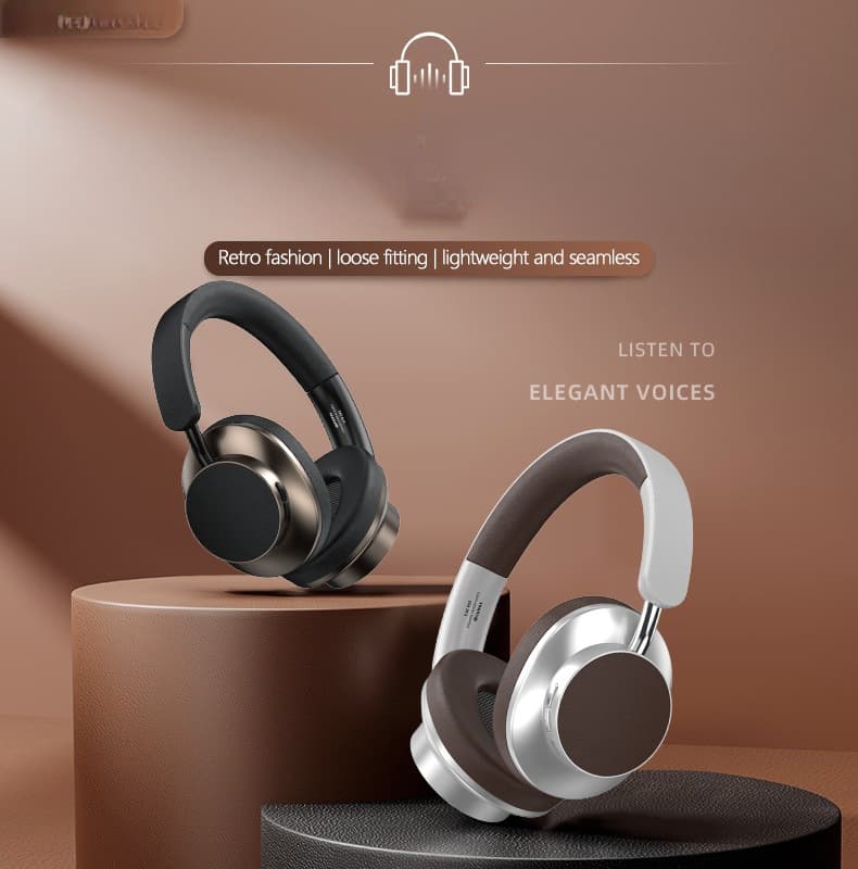 Retro kõrvapealsed Bluetooth-kõrvaklapid FM-raadio ja TF-kaardi pesaga